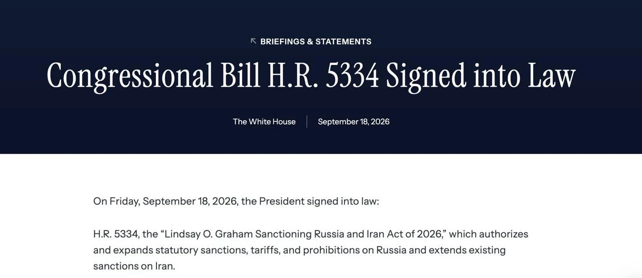 🇺🇸🇷🇺 Пошлины до 100% за покупку нефти: Трамп подписал закон об «адских санкциях» пр...