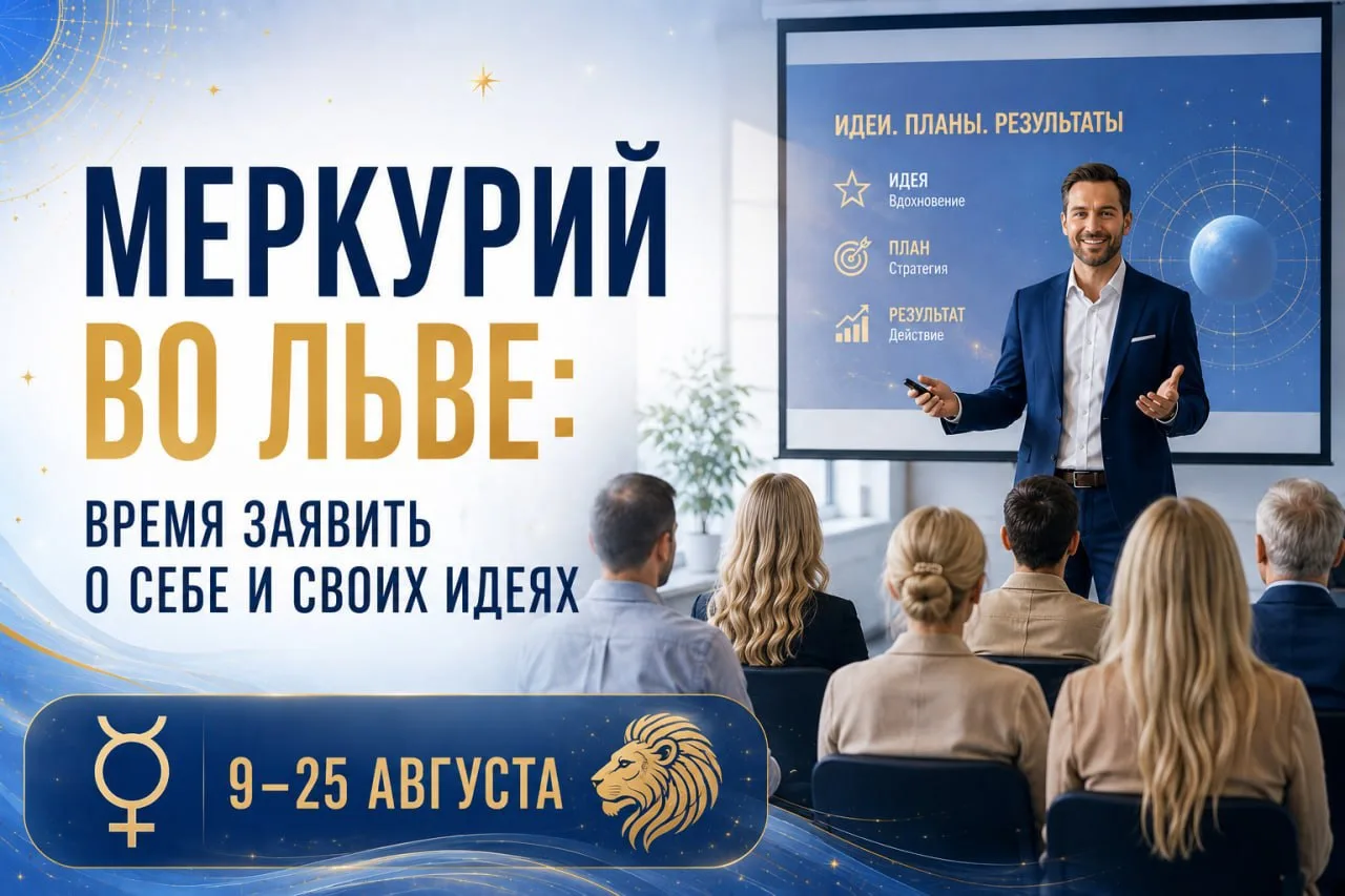 Меркурий во Льве: время заявить о себе и своих идеях.