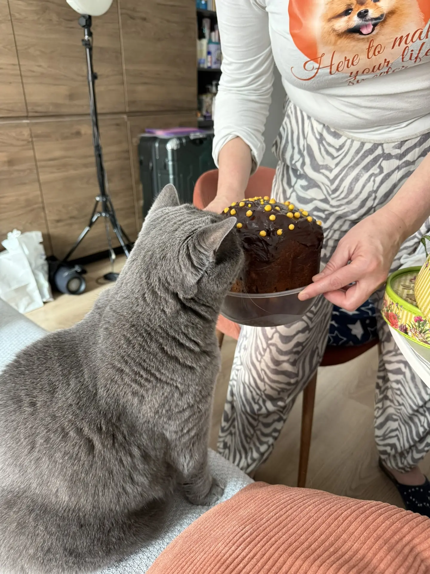 Смотрите какой красивый кулич испекла мама! 🧁 Буся уже затестила)