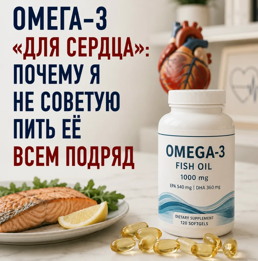 Омега-3 «для сердца»: почему я не советую пить её всем подряд 🐟
