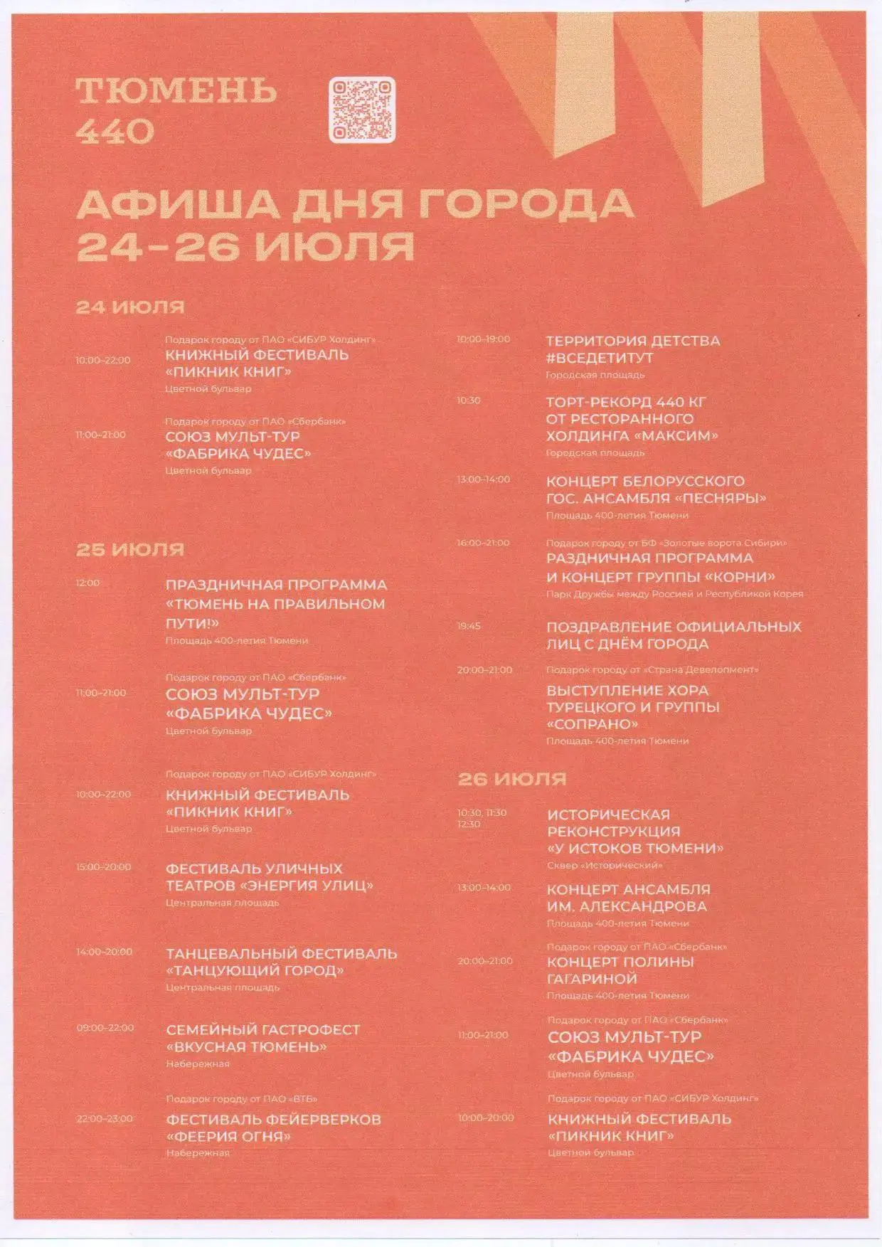 Уже в эти выходные Тюмень отметит 440 день рождения. Насыщенная программа включает в себя концерты, 