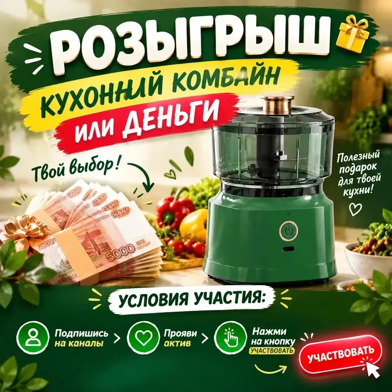 Дарим кухонный комбайн