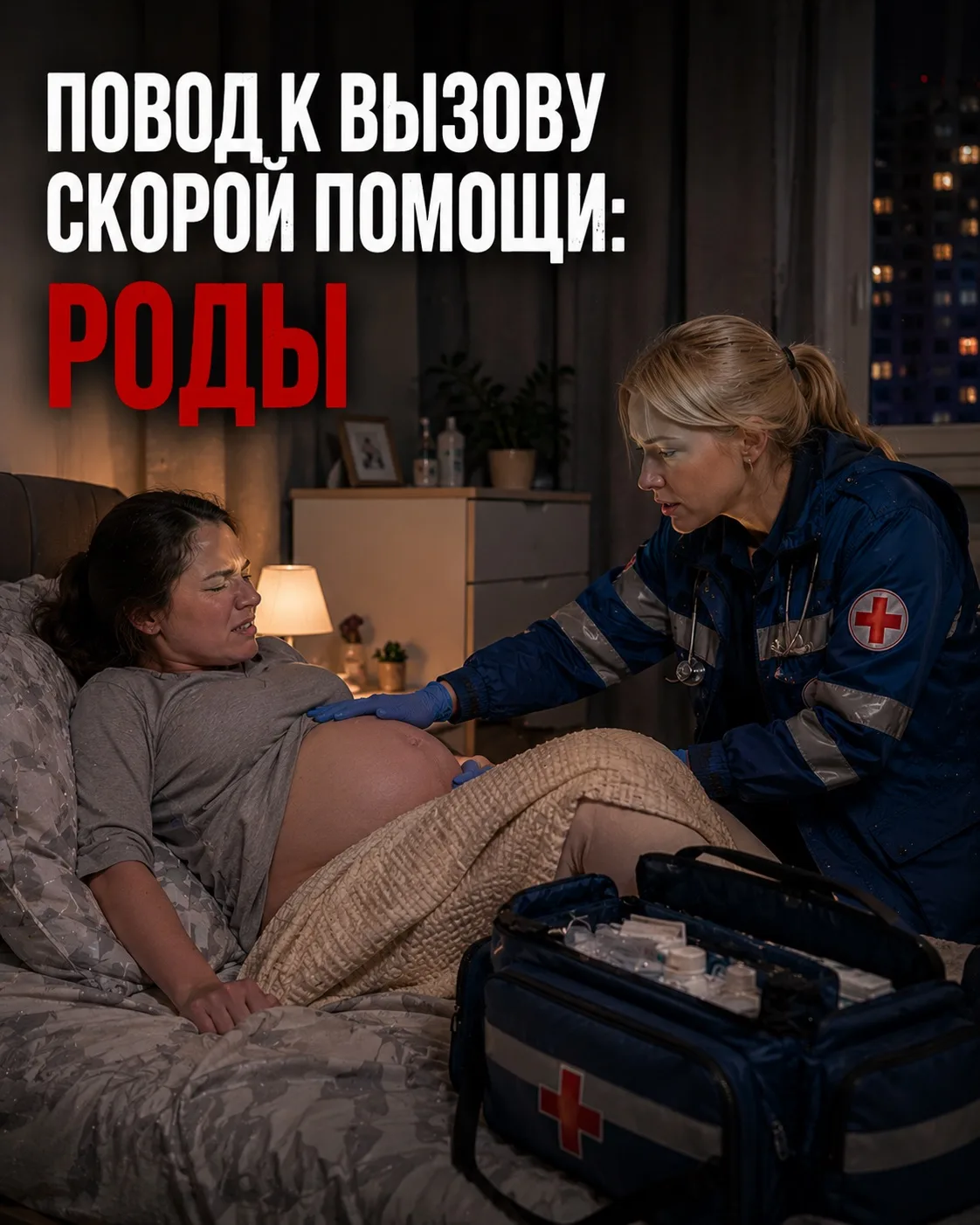 Повод к вызову скорой помощи — роды.
