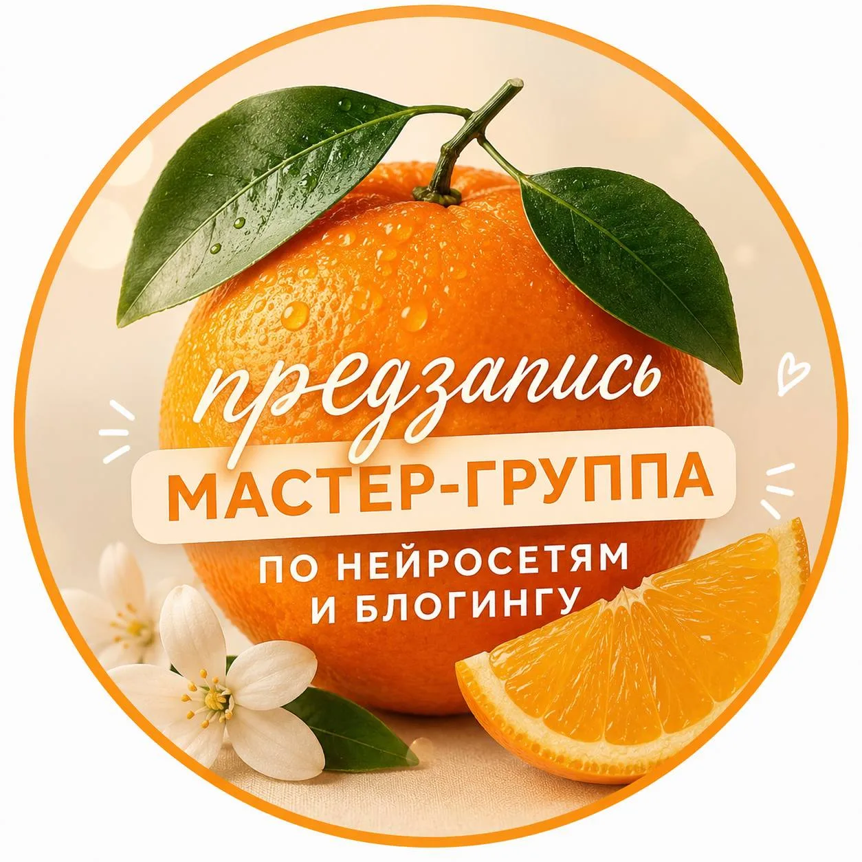 🍊 Решила открыть отдельный канал предзаписи на мою мастер-группу по нейросетям и блогингу.

И хочу 