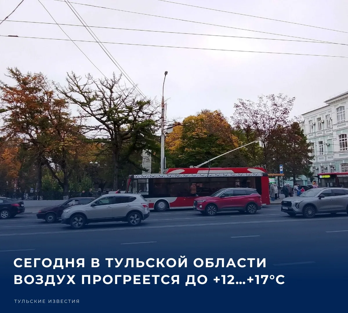 ☀️ В понедельник, 5 октября, в Тульской области ожидается облачная погода с прояснениям...