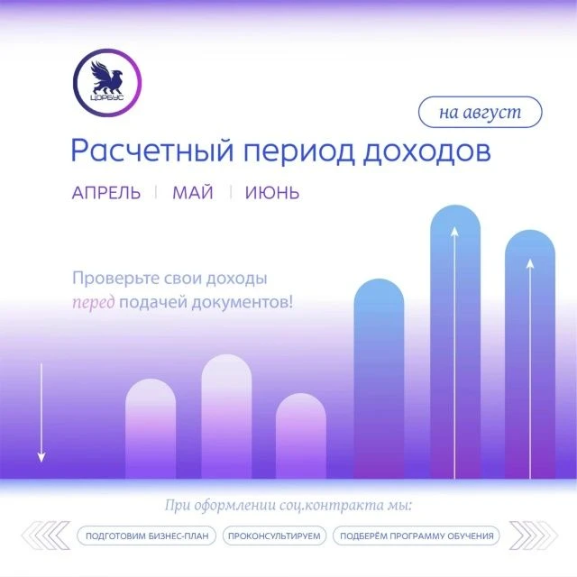 Расчётный период доходов для соцконтракта на АВГУСТ