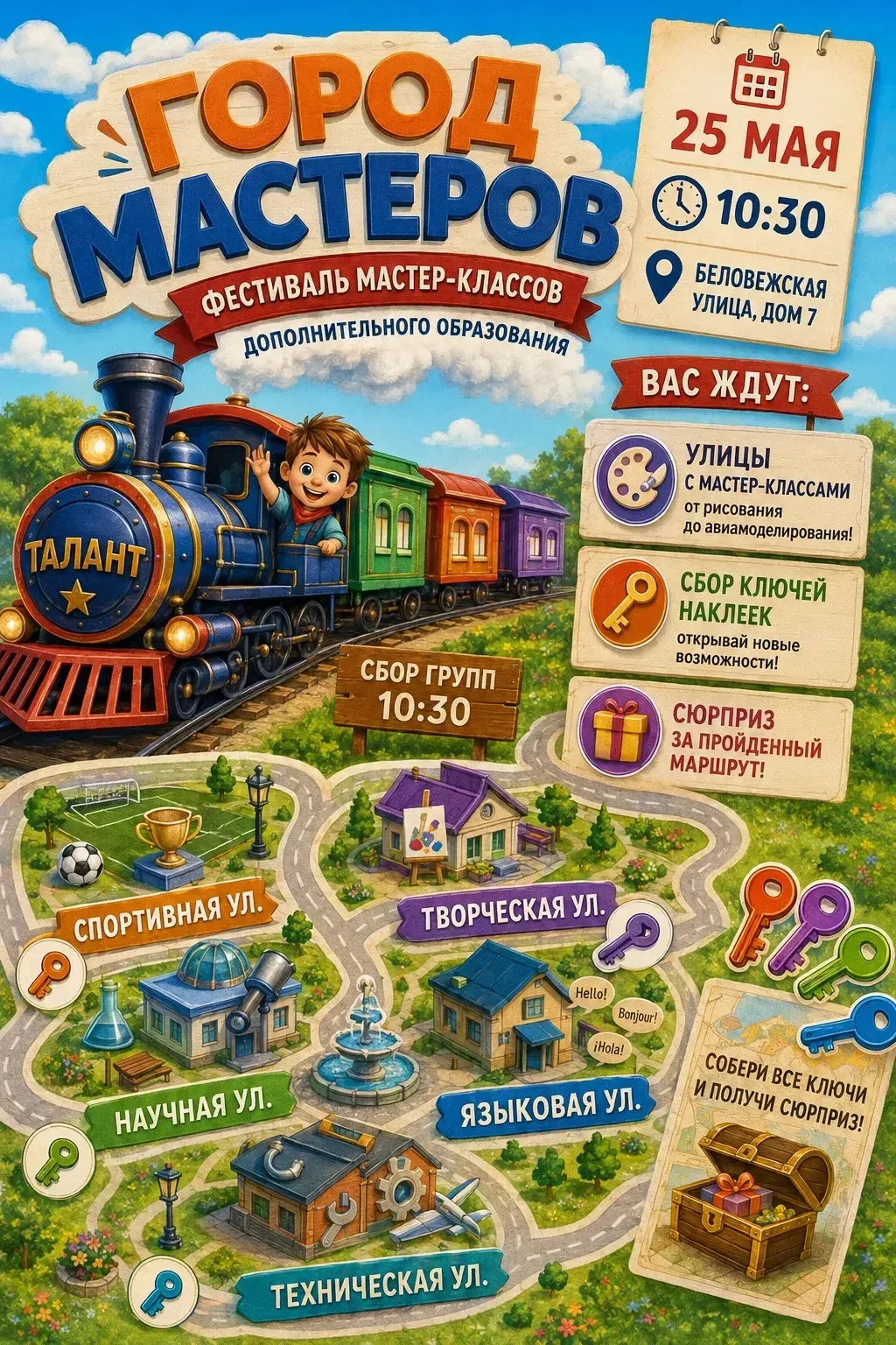 🏙 «Город мастеров»  🤩 Уже сегодня с 10:30 до 11:30 в нашей школе пройдёт фестиваль дополнительного о
