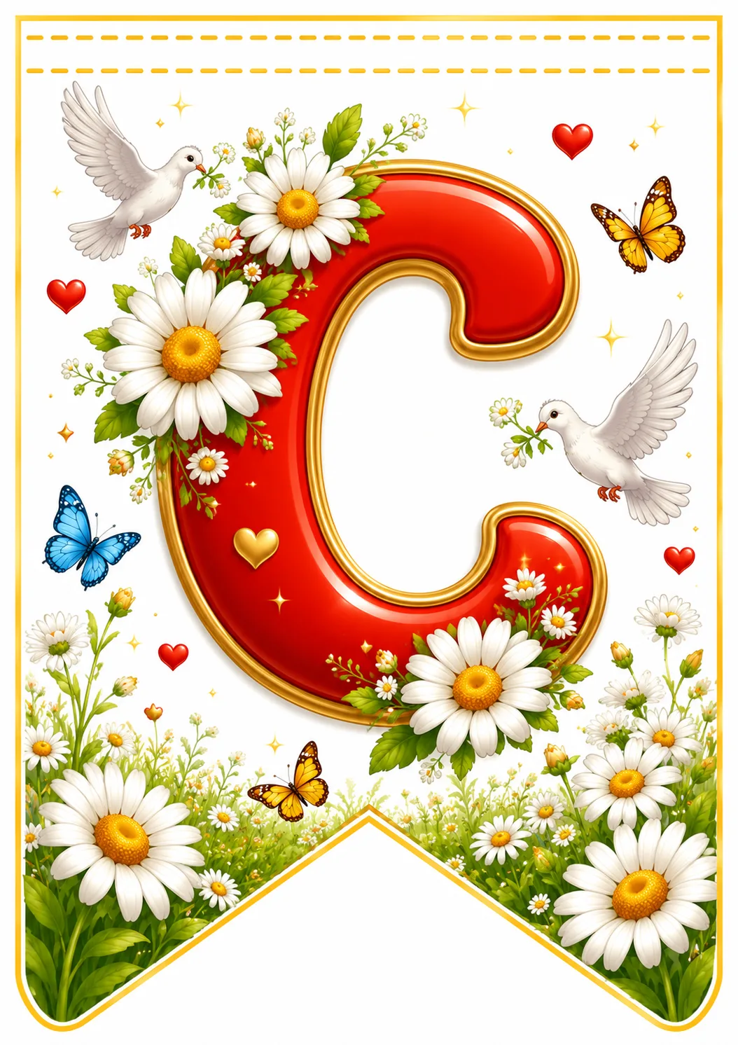 Флажки для оформления ко Дню Семьи, Любви и Верности (8 июля)