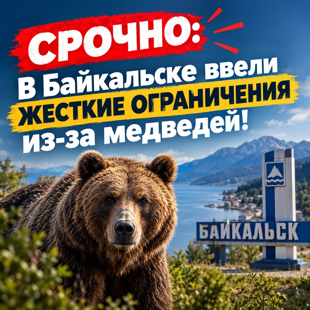 🐻 ‼️СРОЧНО: В Байкальске ввели жесткие ограничения из-за медведей!