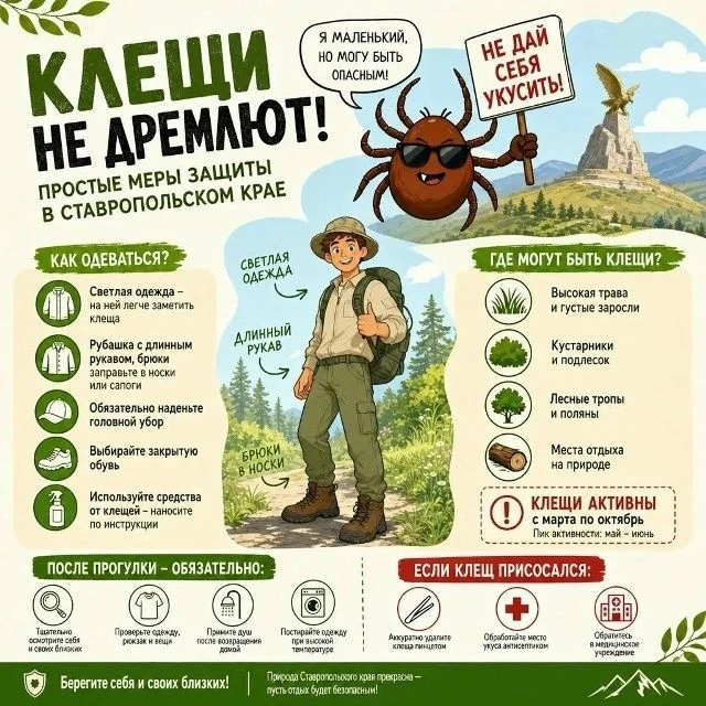 Ставрополье — край потрясающей природы, но даже здесь есть маленькие «соседи»

Клещи уже пробудились