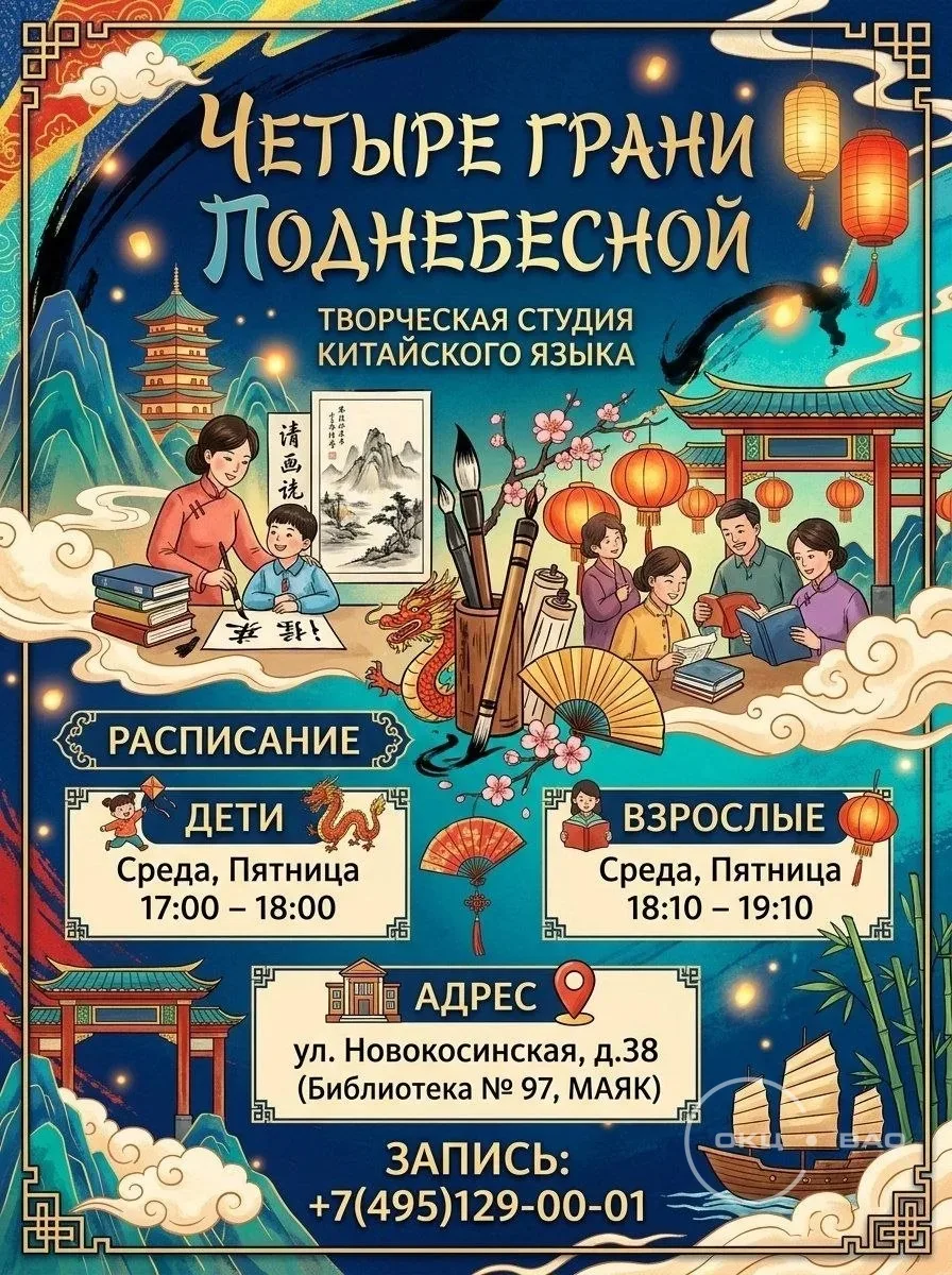 🇨🇳 Откройте для себя китайский язык в студии «Четыре грани Поднебесной»!