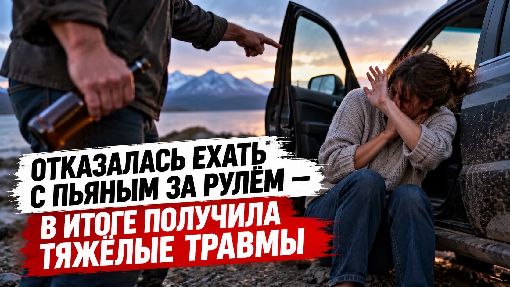 🥴 Отказалась ехать с пьяным за рулём — в итоге получила тяжёлые травмы