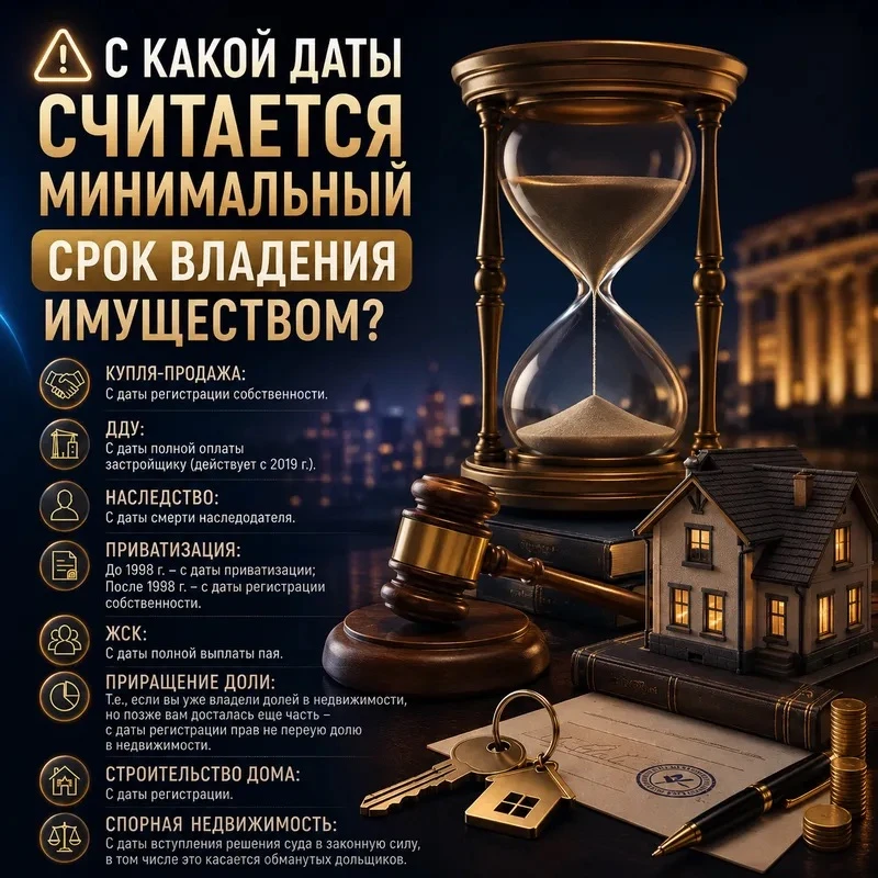 ⏱️⏰ От чего отсчитывать срок владения квартирой?