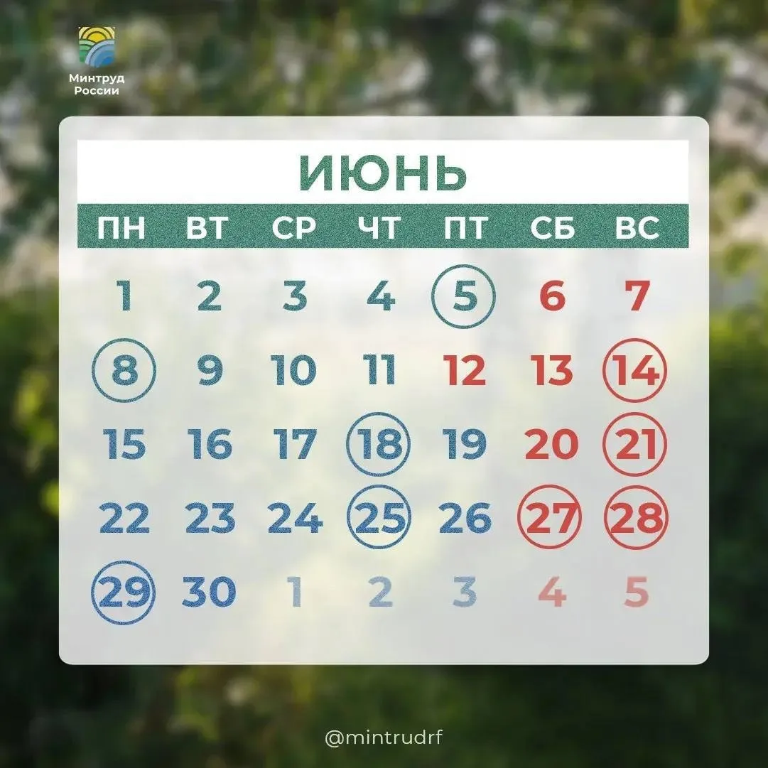 🥳3 дня отдыха ожидается в июне