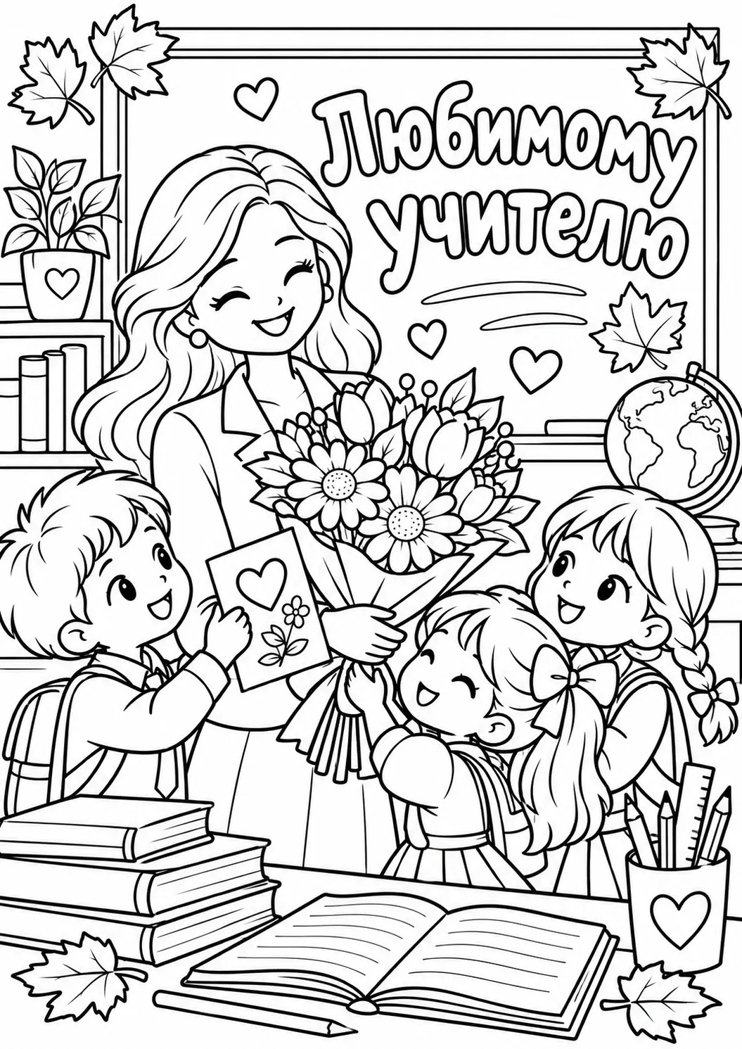 Раскраски ко Дню Учителя 👩‍🏫
