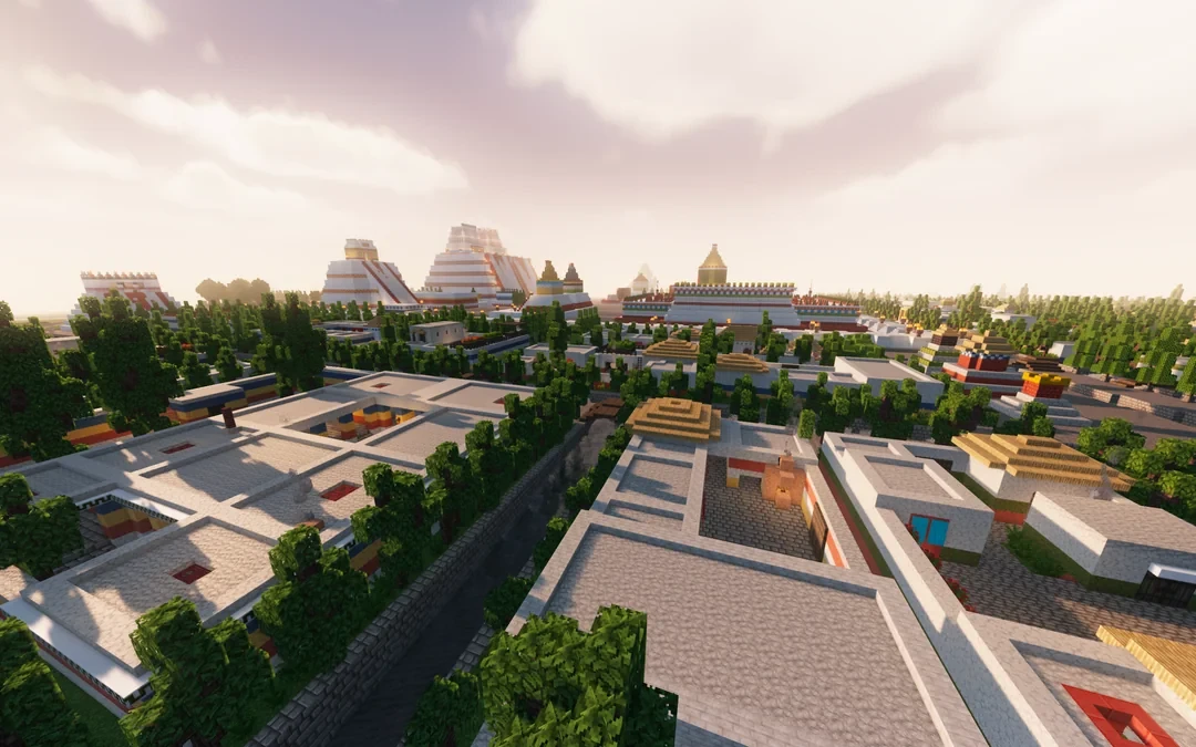 🌇 Это копия древнего города Теночтитлан, современного Мехико, в Minecraft.