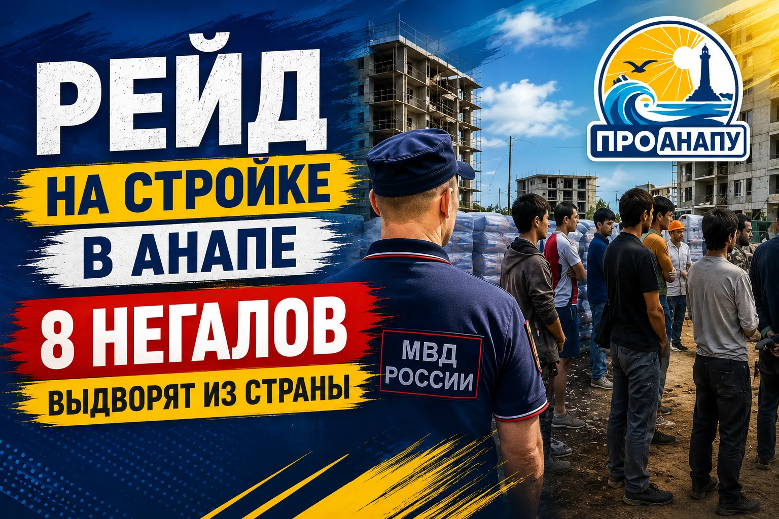 В Анапе после рейда на стройке выдворят восемь иностранцев