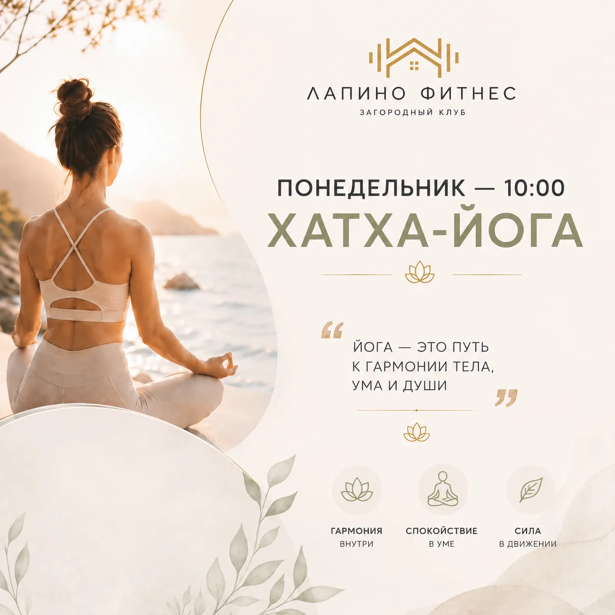 Друзья, уже завтра в 10:00 приглашаем на новую практику хатха-йоги.