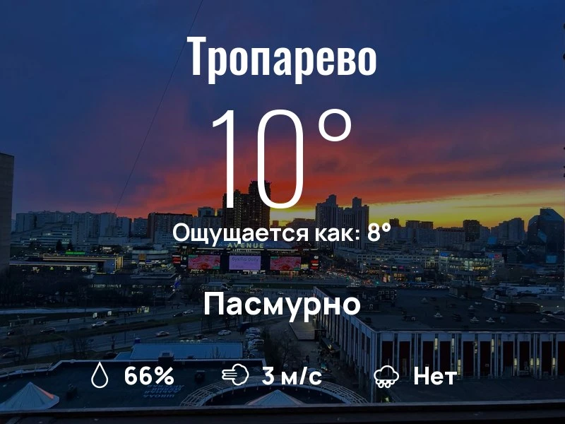 Что с погодой в Тропарево?