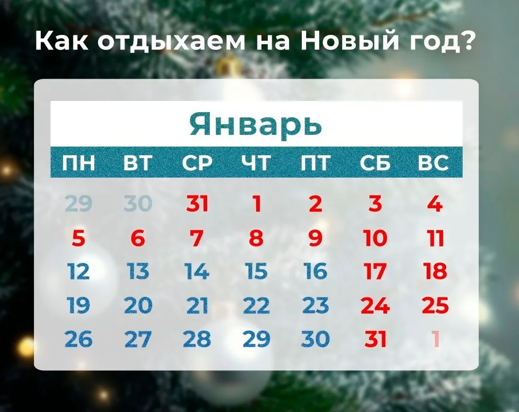 Как отдыхаем на новогодние праздники?🎄