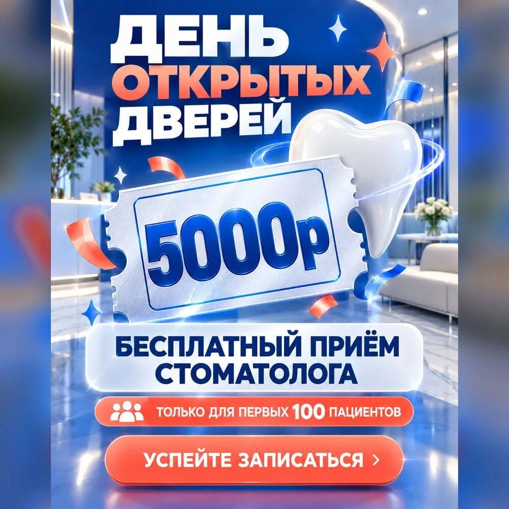 Открыли запись на приём к стоматологу. Прием за 0₽!