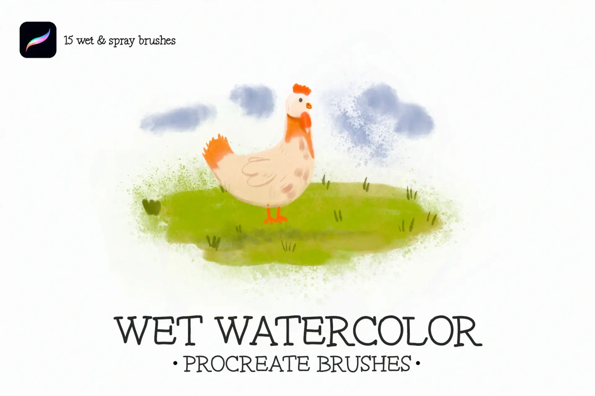 👨‍🎨 Wet Watercolor Brushes For Procreate