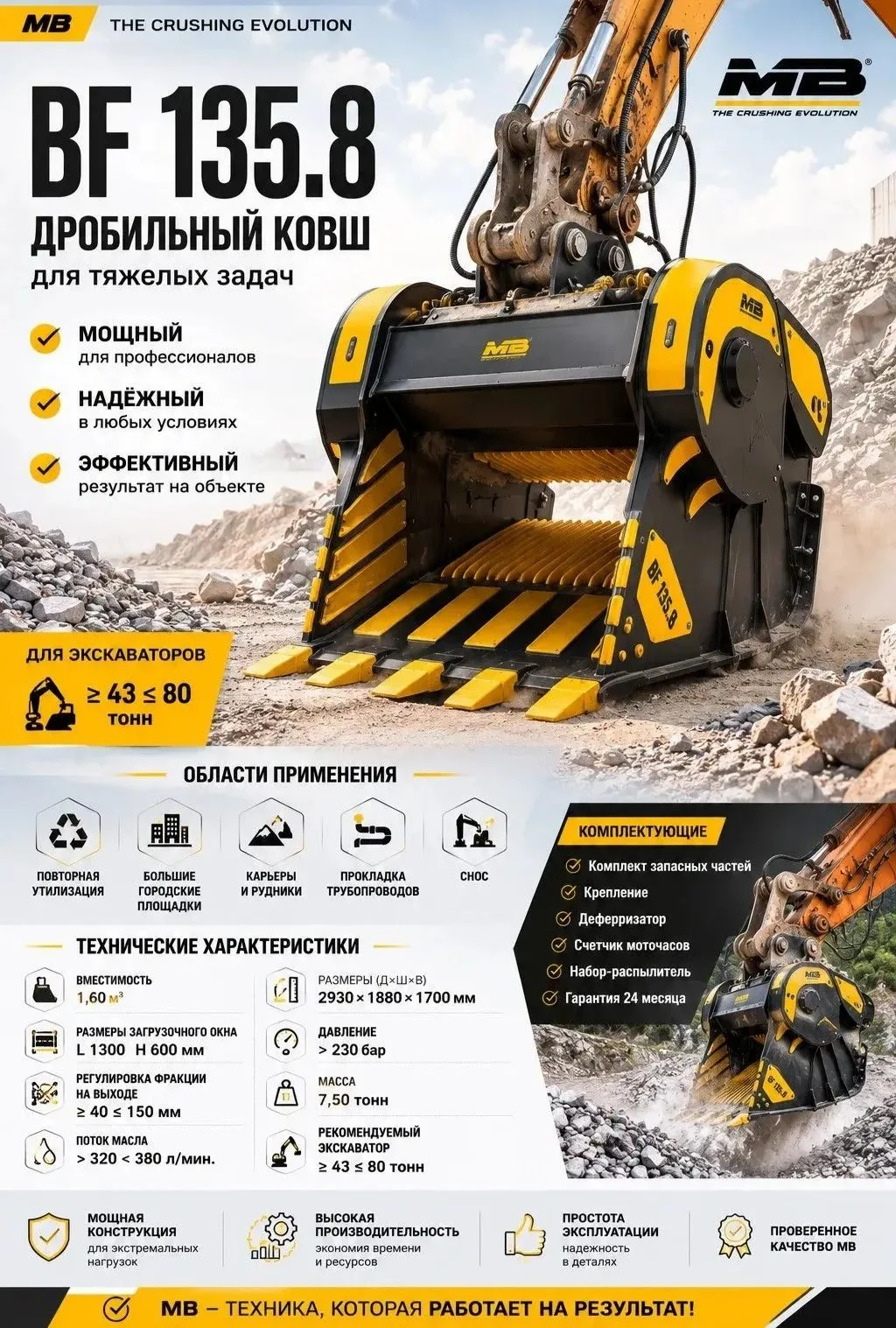⚡️Дробильные ковши MB🇮🇹 в наличии⚡️