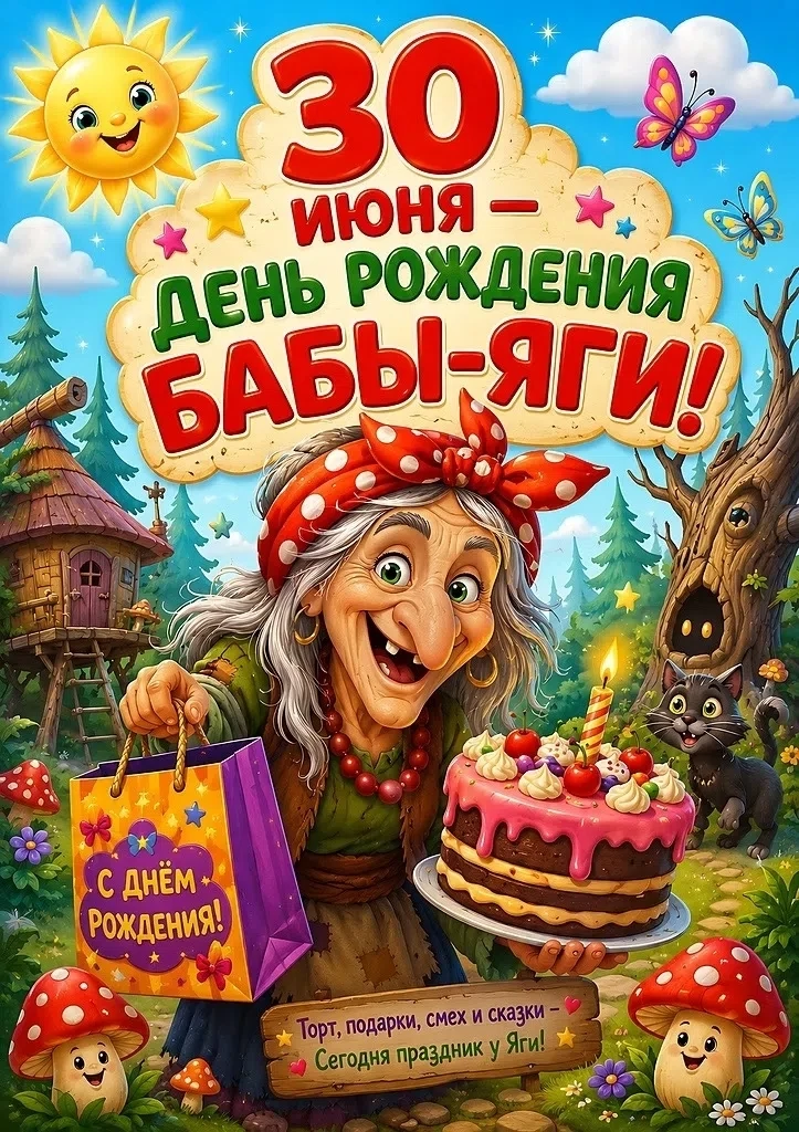 🎉 30 июня — день рождения Бабы Яги! 🎉

А вы знали, что у самой колоритной героини русских сказок е