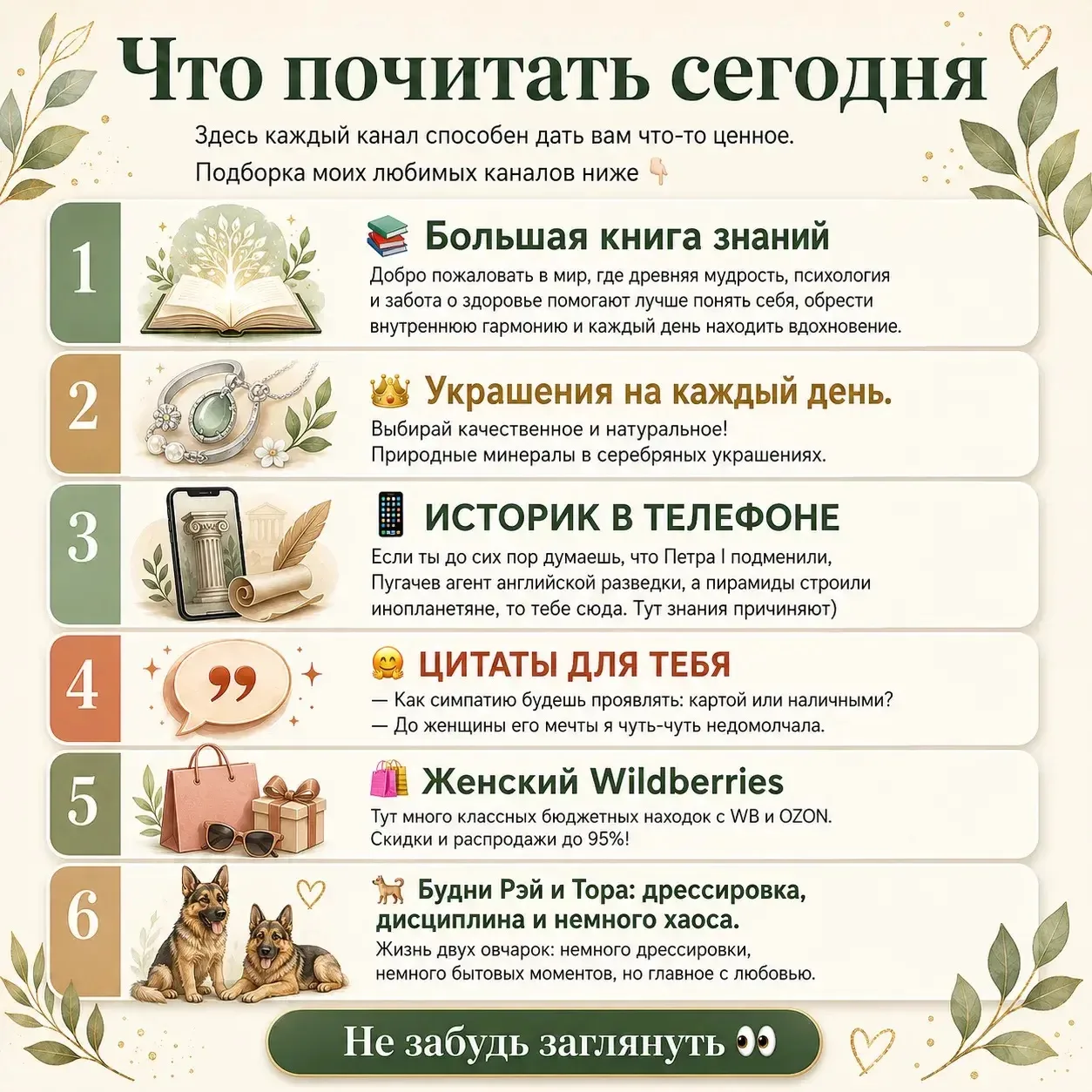 Здесь каждый канал способен дать вам что-то ценное.

Подборка моих любимых каналов ниже 👇🏻 

📚 Бо