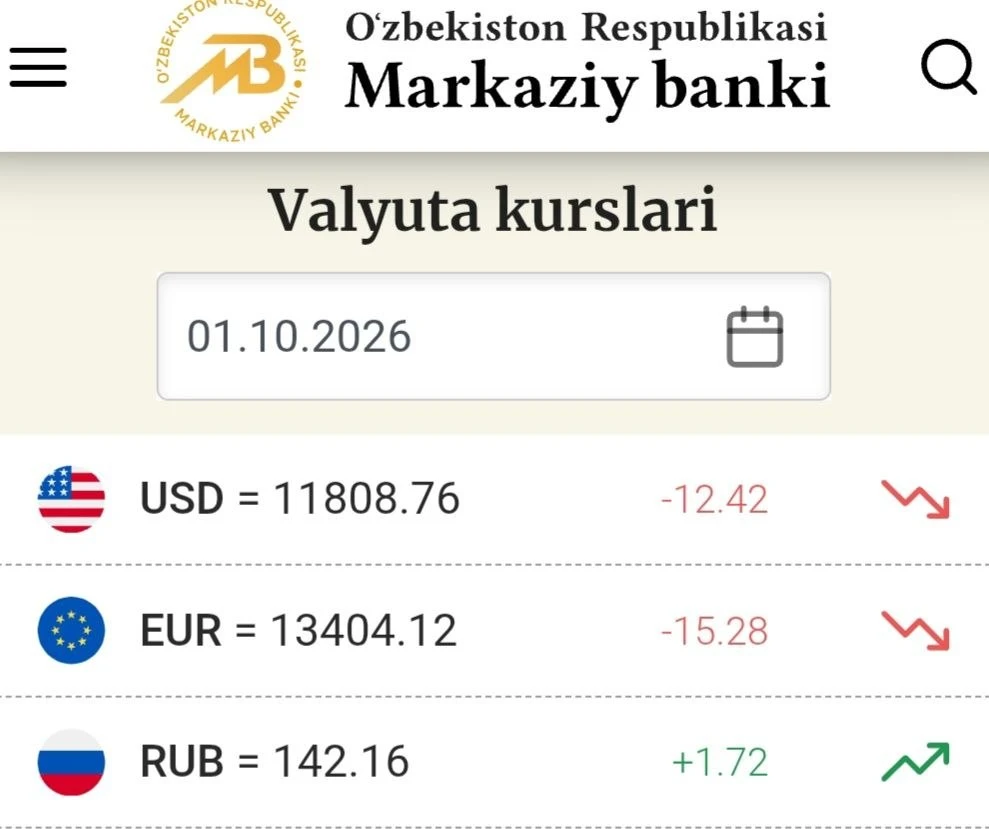 📈Рубль кўтарилди