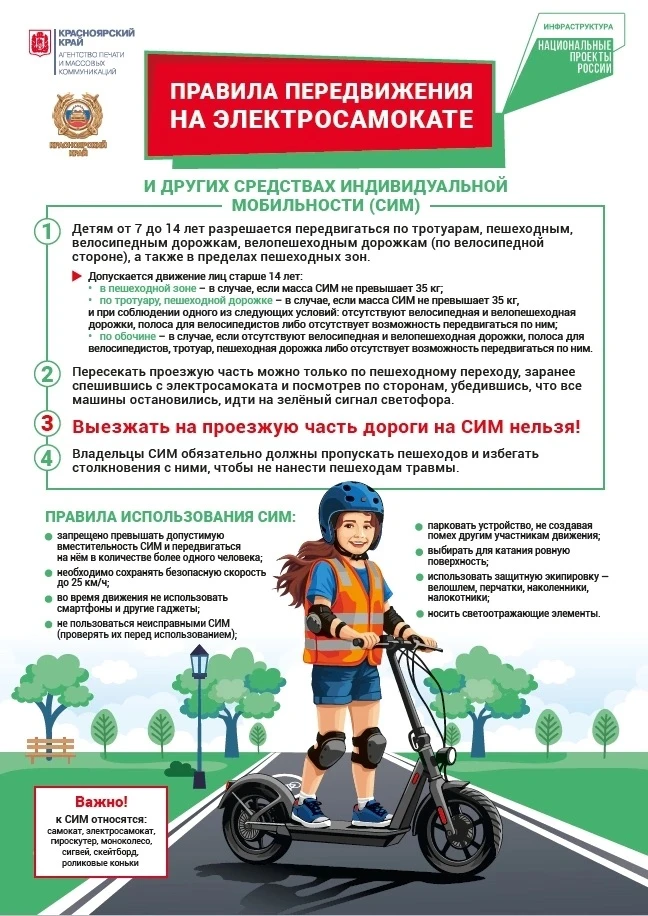 Памятка "Электросамокат: правила езды"