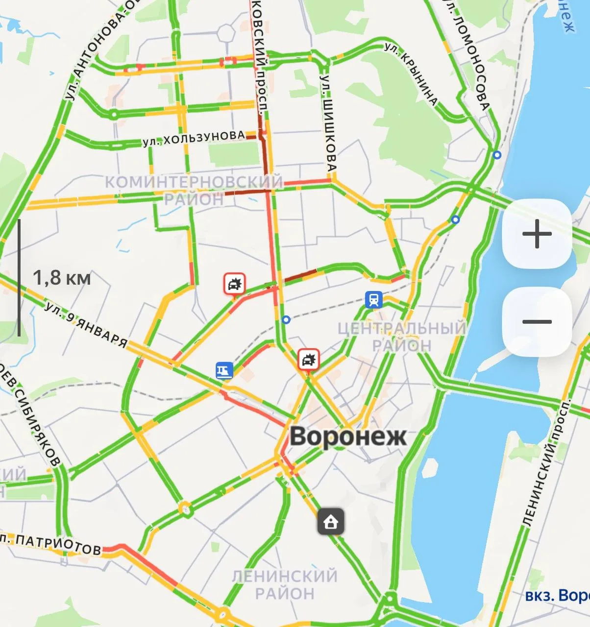 Заторы на Московском проспекте и проспекте Труда
