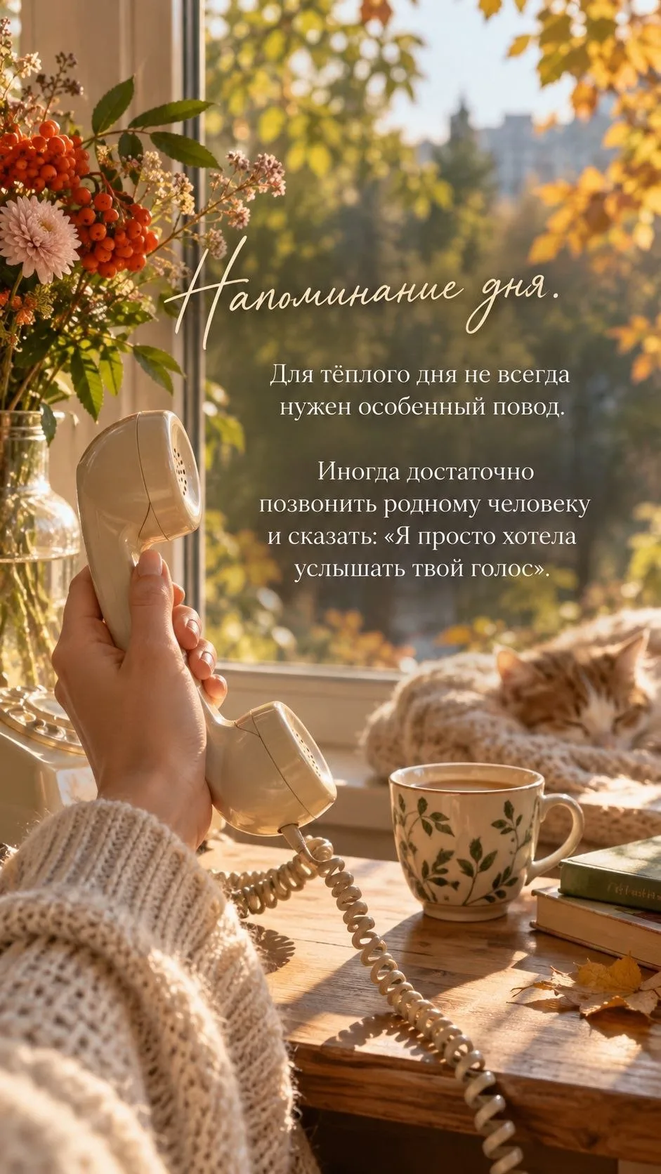 Позвоните тому, чей голос вам дорог. Душевного дня ❤