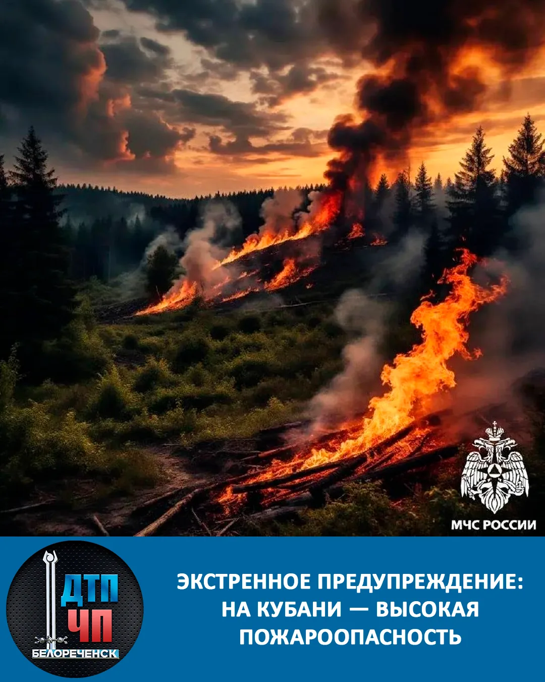 Экстренное предупреждение: на Кубани — высокая пожароопасность  В течение всего дня 7 апреля местами