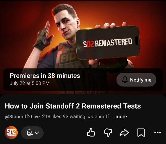Видео о ремастере Standoff 2 выйдет в 17:00