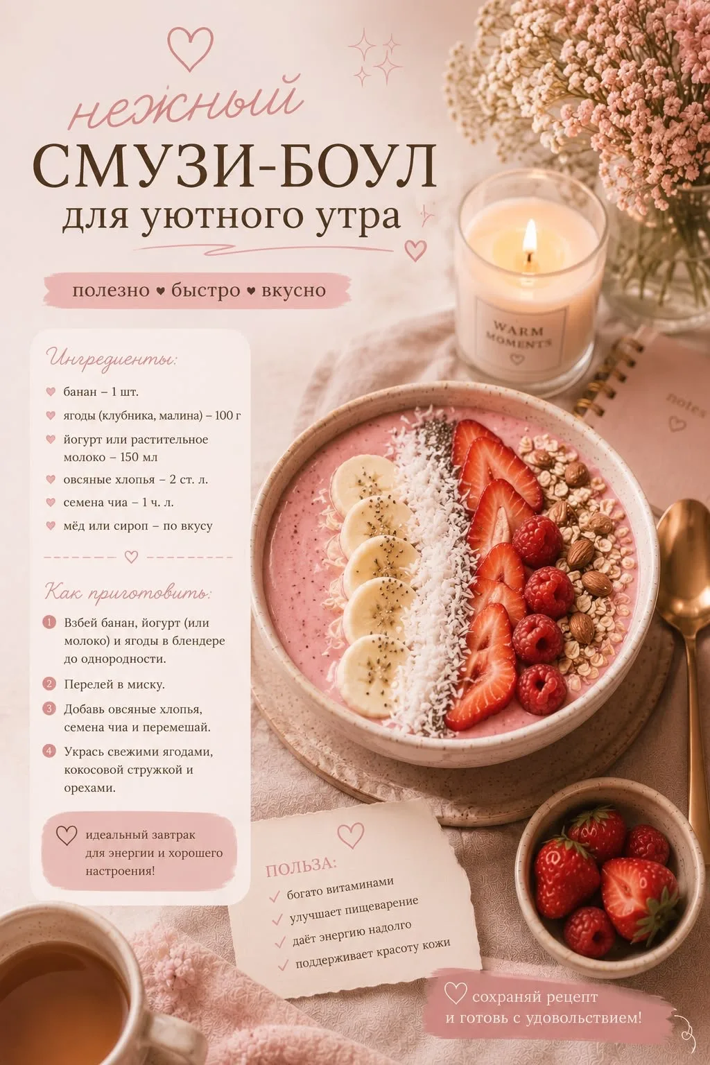 🥣 ТЫ ДУМАЕШЬ, СМУЗИ-БОУЛ — ЭТО ПРОСТО «КРАСИВАЯ ЕДА ИЗ ПИНТЕРЕСТ»? А ОН В ЭТО ВРЕМЯ ВЫКЛЮЧАЕТ ТВОЙ 