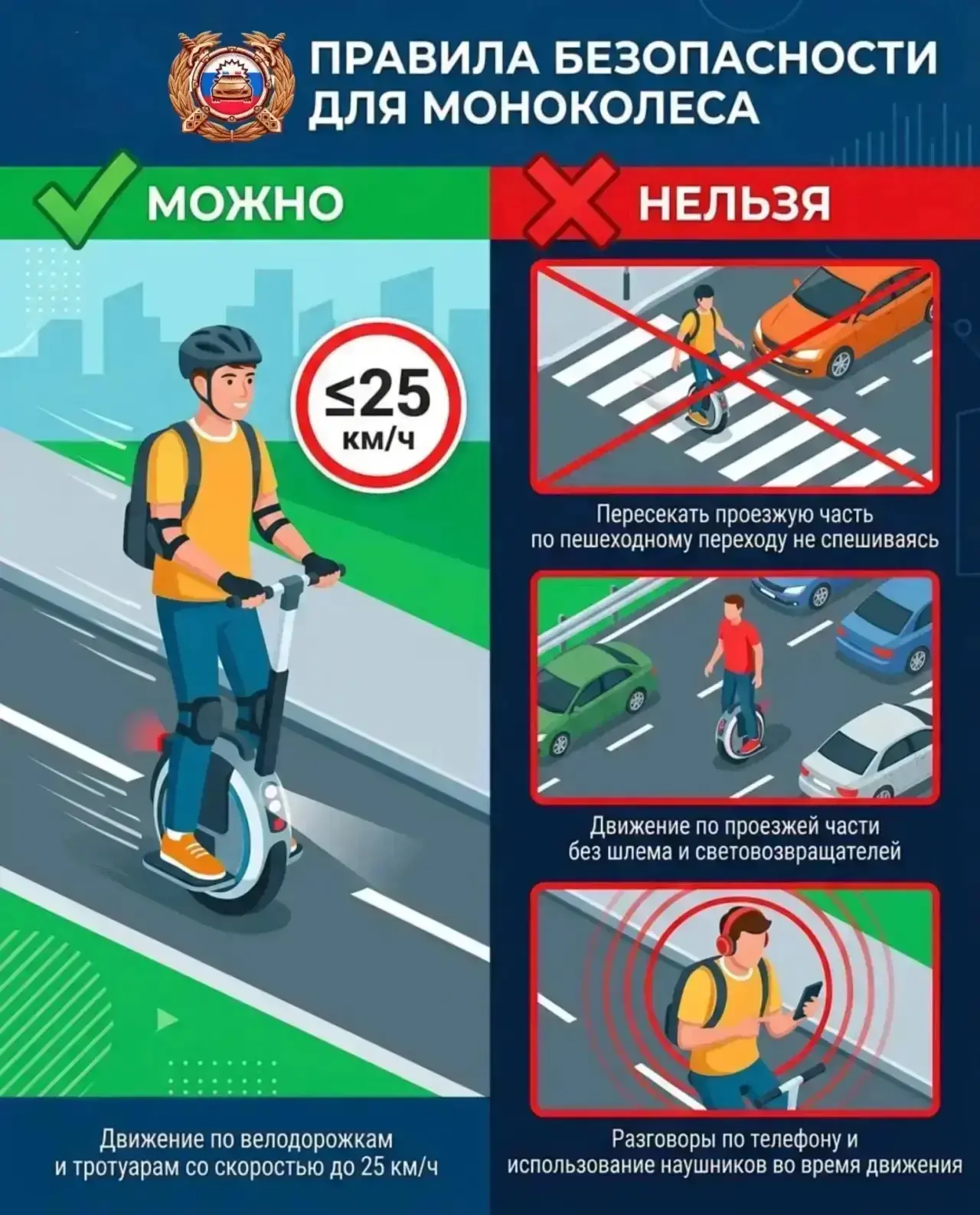 Госавтоинспекция  Благовещенска напоминает: моноколесо и сигвей — это средство индивиду...