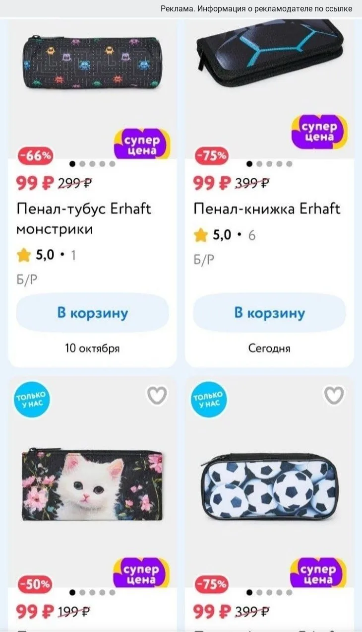 Мнооооого пеналов за 99₽🔥