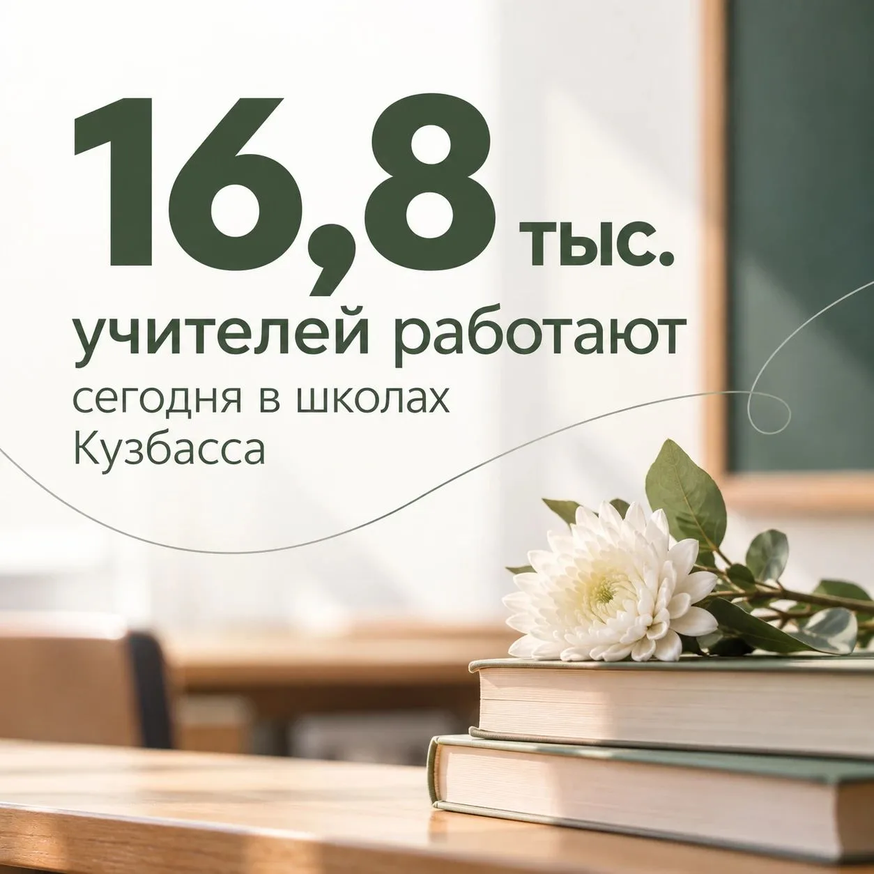16,8 тыс. учителей работают сегодня в школах Кузбасса.