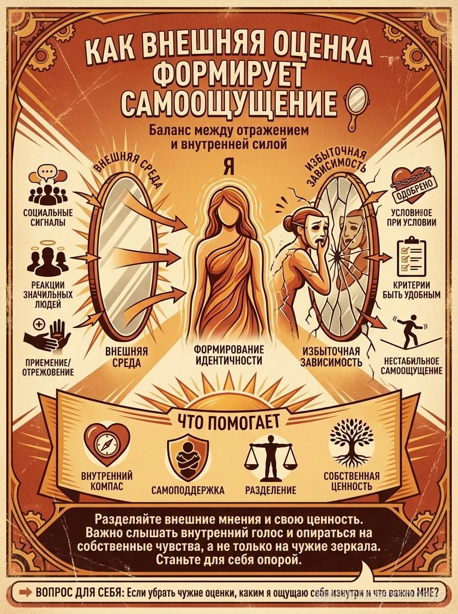 Как внешняя оценка формирует самоощущение 🪞