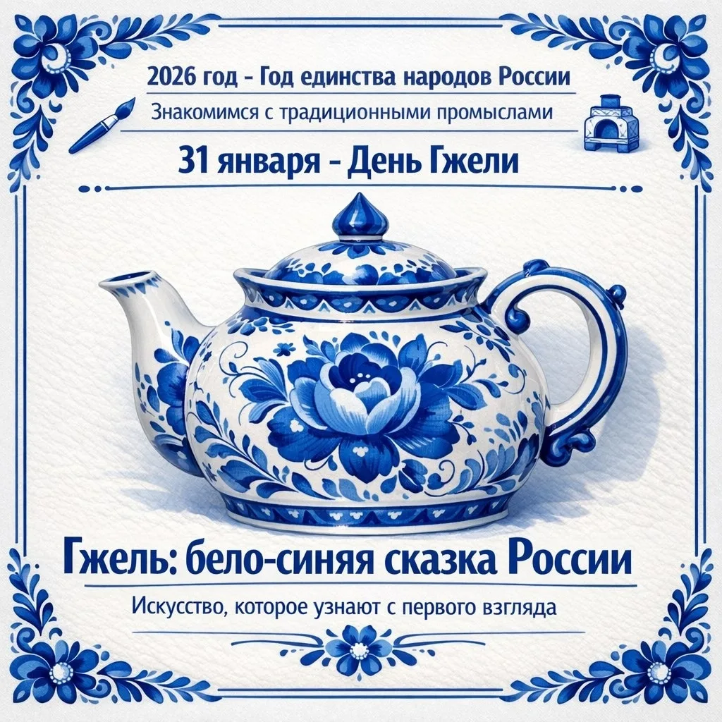 💙🤍31 января - День Гжели! В рамках Года единства народов России мы продолжаем знакоми...
