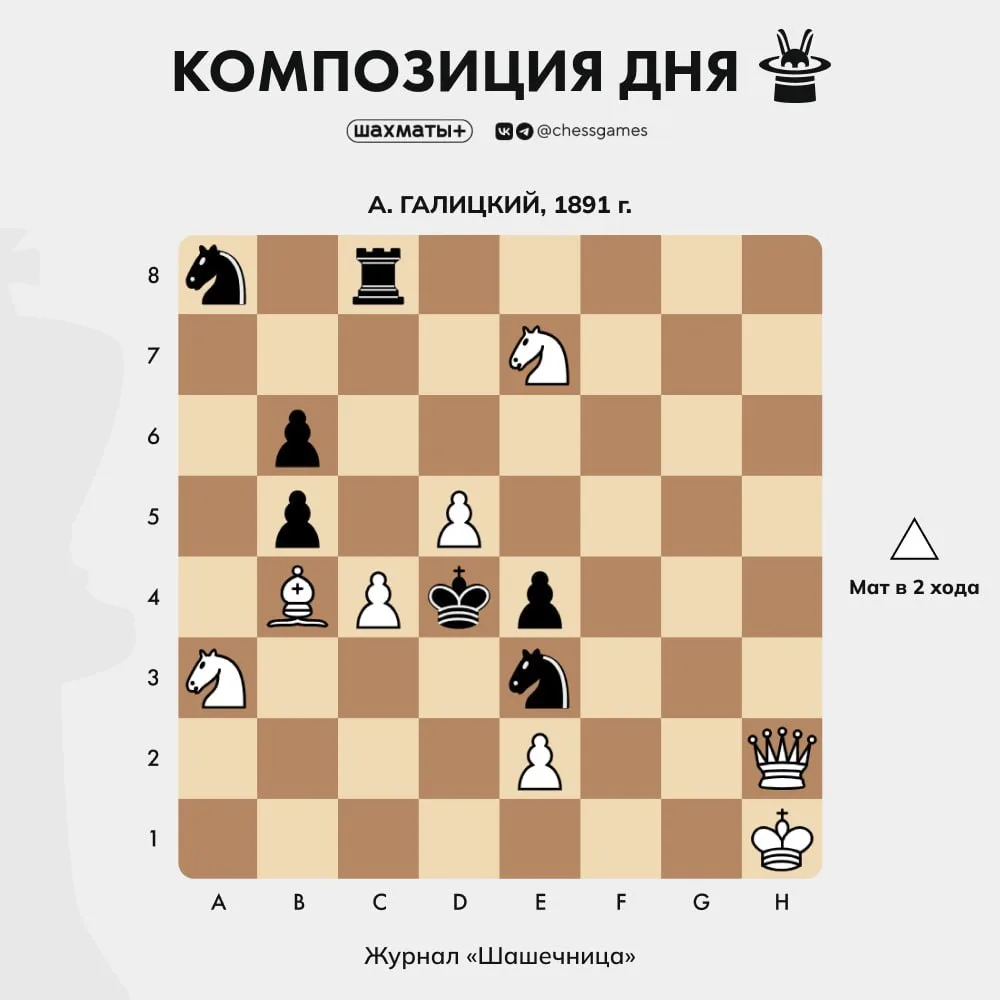 ♟ Композиция дня
🥇 Уровень сложности: продвинутый
📈 Примерный рейтинг: 2000+ Lichess

Алексей Васи