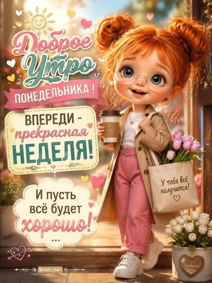 Начинаем понедельник с улыбки и хорошего настроения. Пусть впереди будет только хорошее...