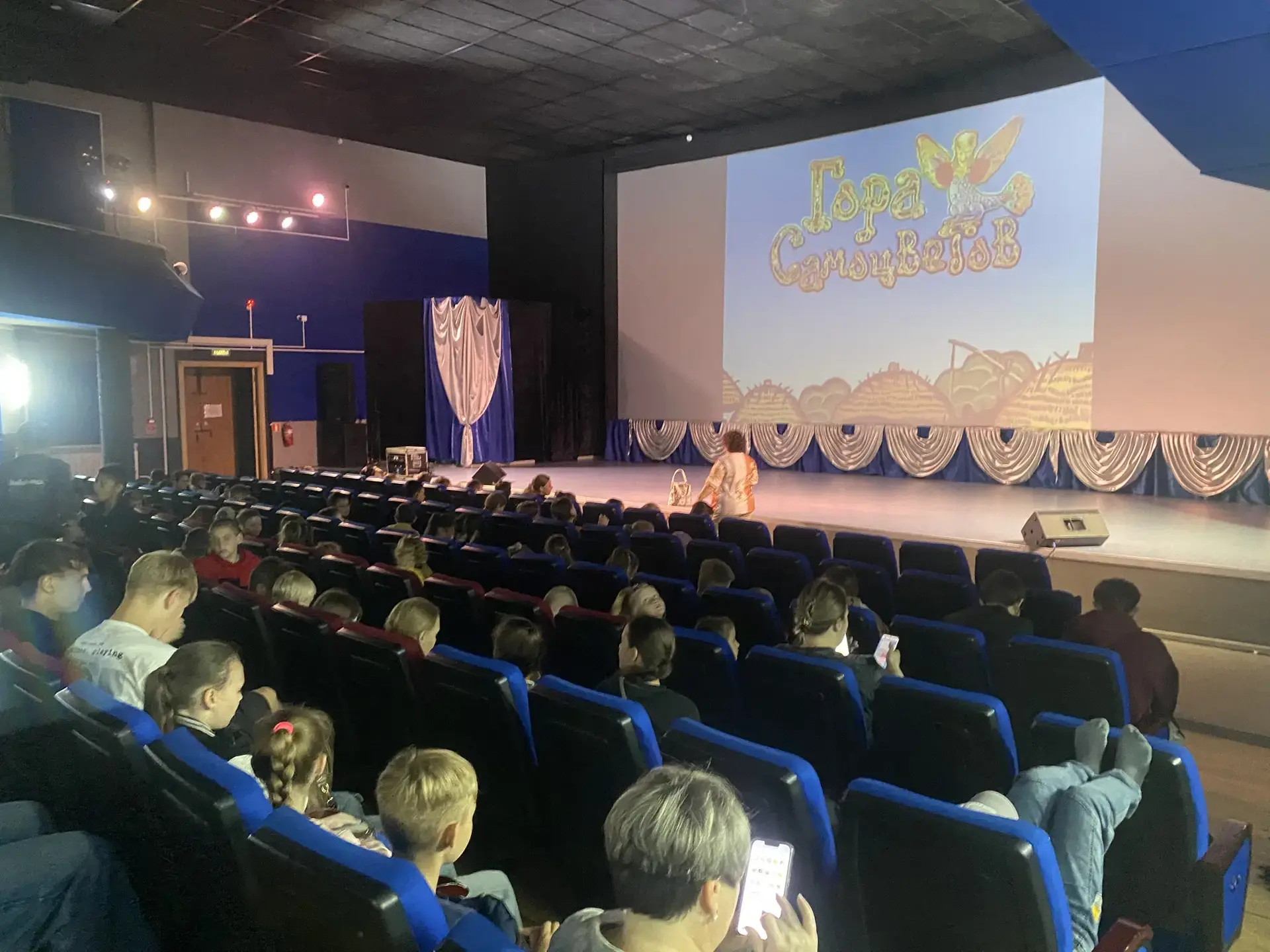Отряды пришкольного лагеря "Моя малая Родина" посетили мультпоказ «Гора самоцветов» в Д...