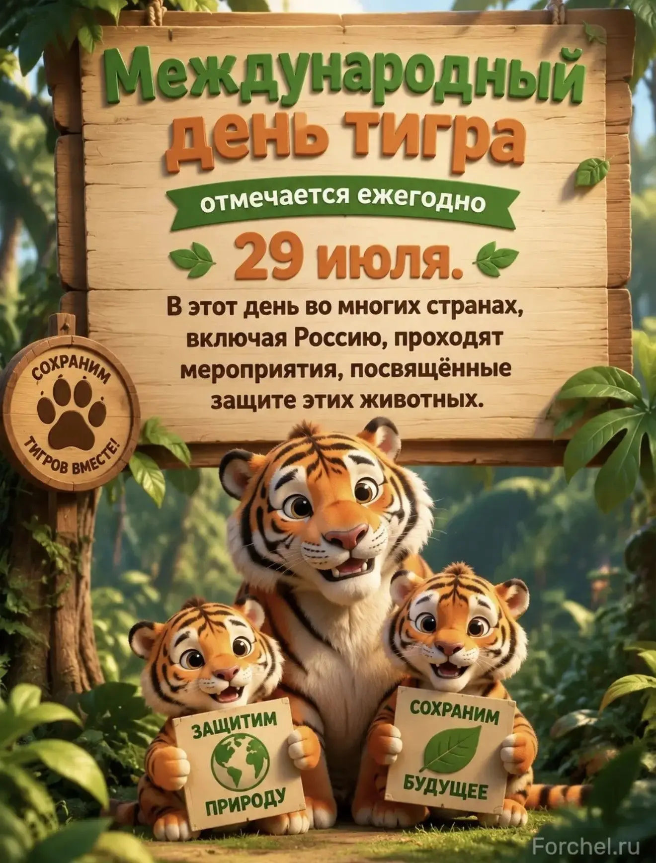Международный день тигра 🐯отмечается ежегодно 29 ИЮЛЯ
В этот день во многих странах, включая Россию