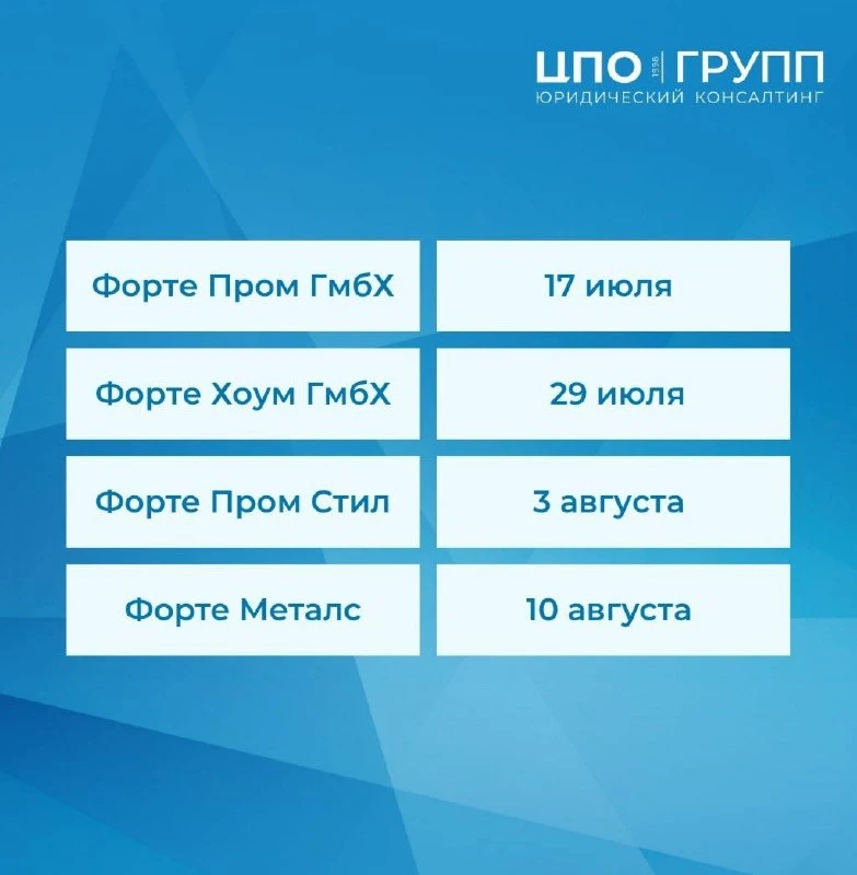 Срок подачи заявлений по ЦФА Форте Хоум ГмбХ истекает 17 июля 2026

Собственникам ЦФА Форте Хоум Гмб