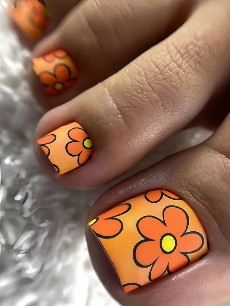 Оранжевый Педикюр 🧡