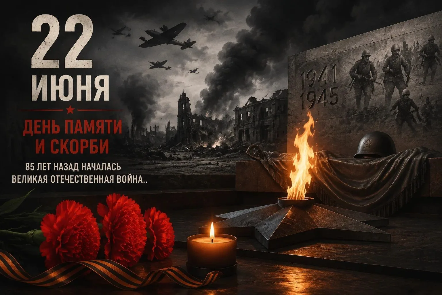 22 июня: День памяти и скорби.
 
Ровно 85 лет назад, в этот трагический день, началась Великая Отече