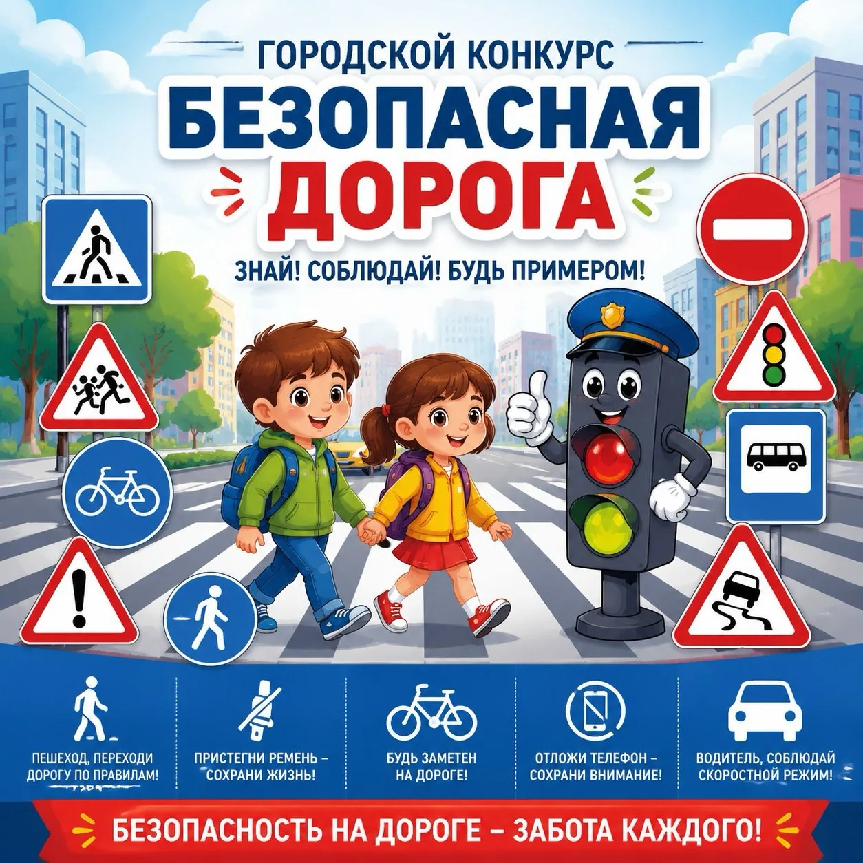 🚦 ВНИМАНИЕ! СТАРТУЕТ КОНКУРС «БЕЗОПАСНАЯ ДОРОГА»!