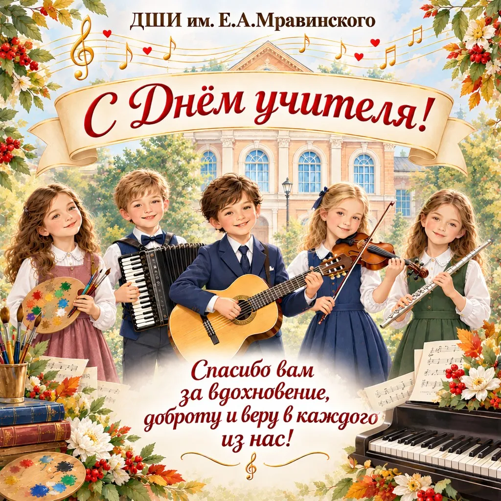 💐🎶🎨 Поздравляем с ДНЁМ УЧИТЕЛЯ наших дорогих преподавателей – тех, кто учит слышать ...